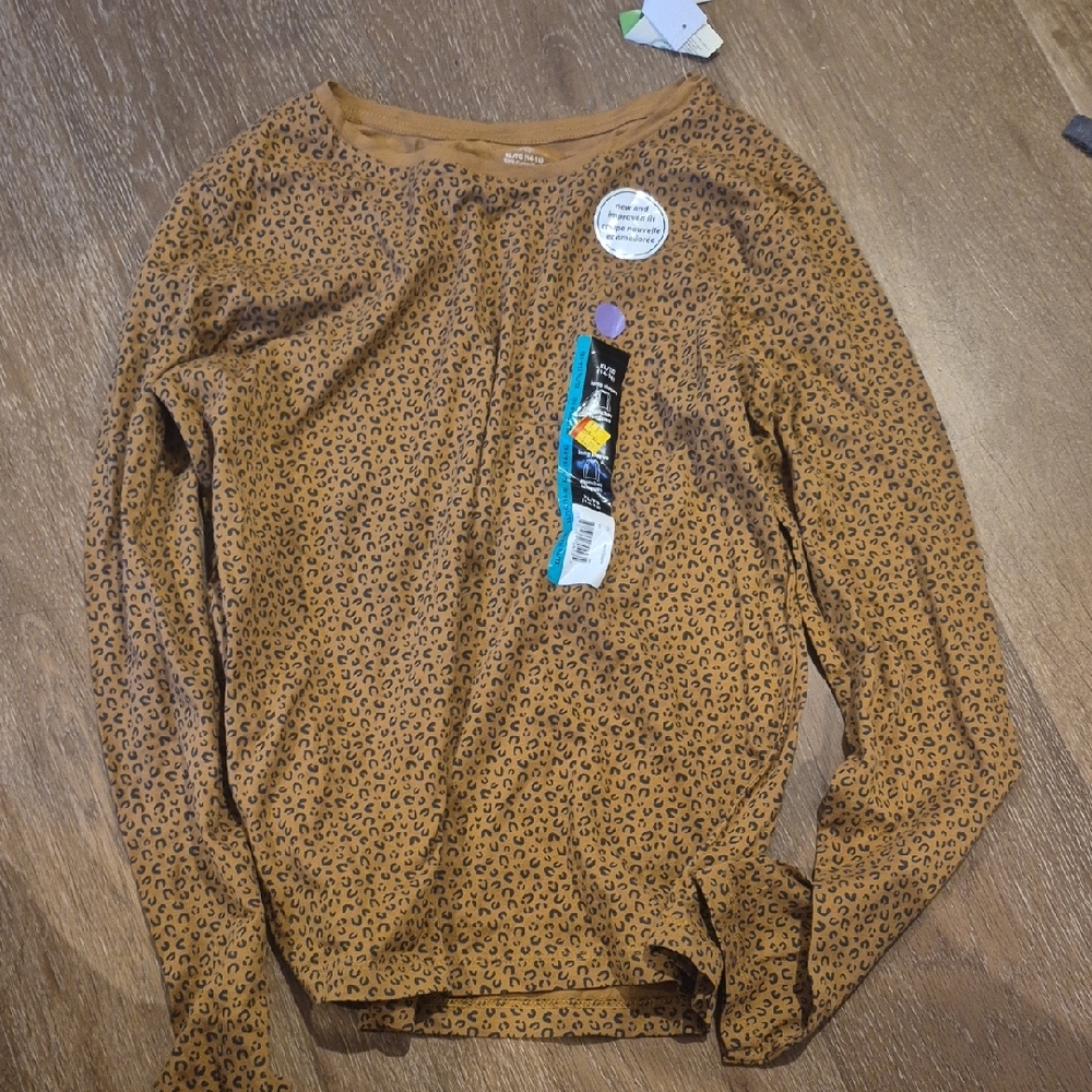 Tan Leopard Print Long Sleeve Tee